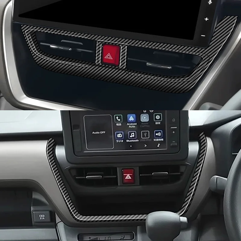 

Для Daihatsu MOVE 2025 2026 ABS углеродное волокно черный центр вентиляционная крышка кондиционера отделка розетки переменного тока декоративная рамка наклейка
