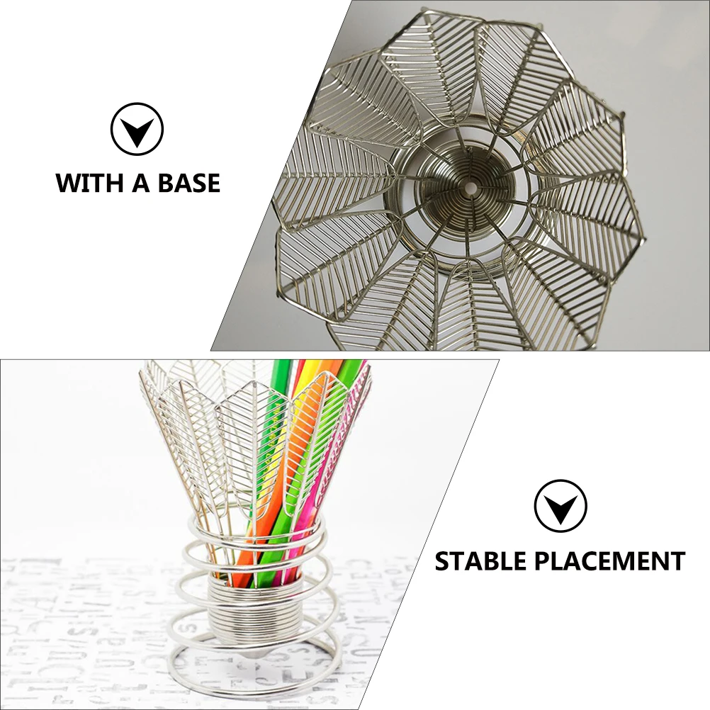 

Metal Pen Holder Stationery Container Badminton Premium Material Stainless Steel Tools Exquisite Details