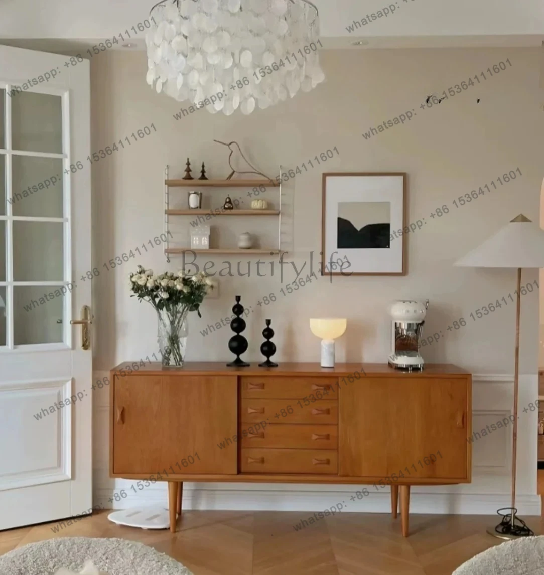 

Nordic solid wood medieval furniture cherry wood side cabinet locker storage household simplicity