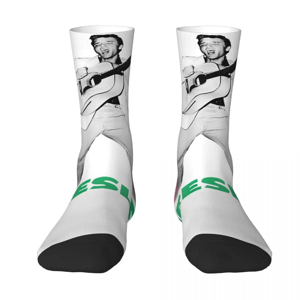 E-Elvis Stockings Women Men 90s Guitar Music Socks Soft Casual Socks Winter Outdoor Anti Sweat Design Socks Gift Idea