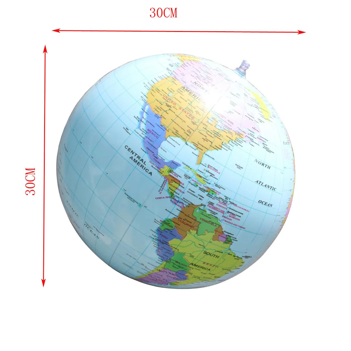 16 Inch English Inflatable Globe Kids Learning Geography Toy Environmental Protection Pvc Globe with Bracket Hole