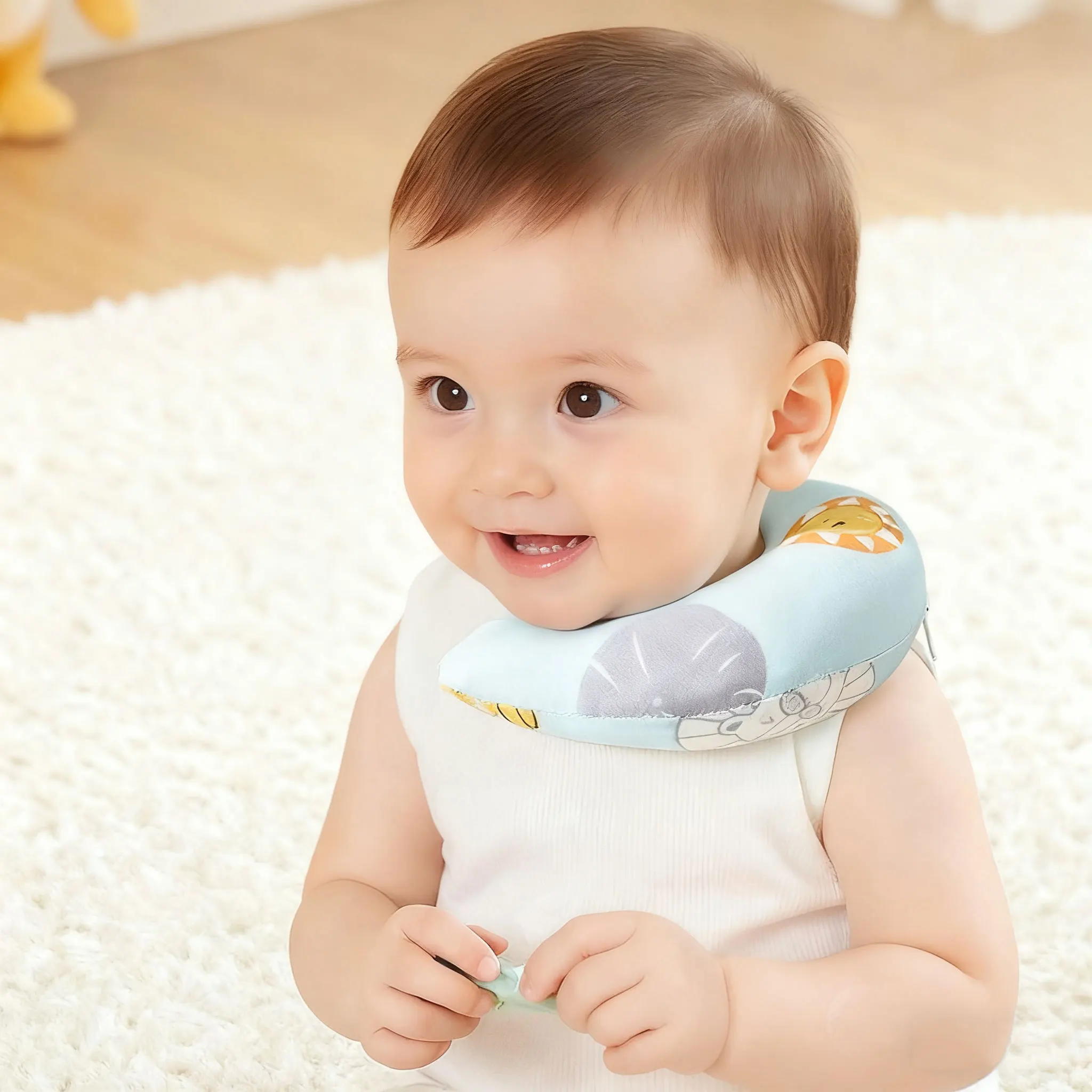 وسادة تصحيح Torticollis لتشكيل الرضع وسادة على شكل هلال للأطفال مع وسادة دعم للرقبة بإمالة الرأس