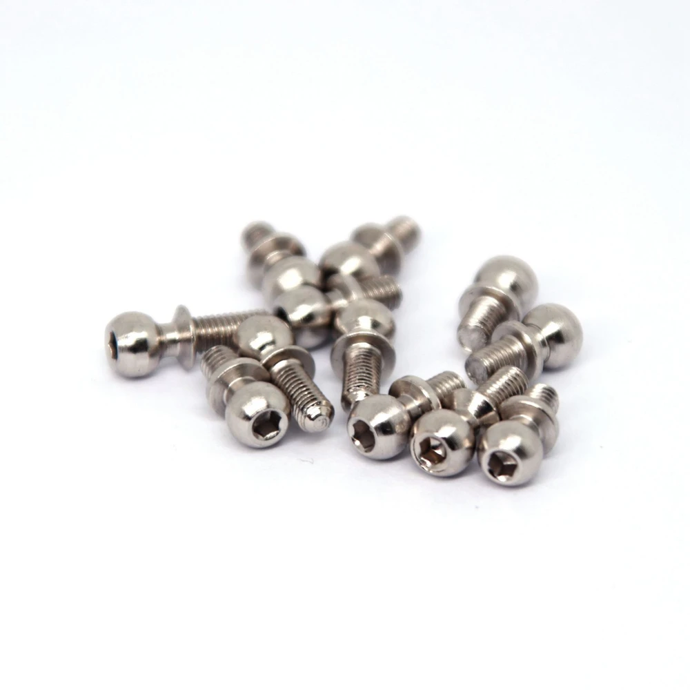 ABVS 12Pcs Metal M3 Hex Ball Head Screws for Wltoys 144001 144002 124016 124017 124018 124019 RC Car Spare Parts Accessories