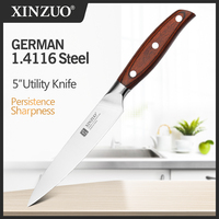XINZUO Germany 1.4116 Steel 5'' Multi Function Utility Peeling  Knife Kitchen Steel Sharp Cleaver Slicing Multi-purpose Knives