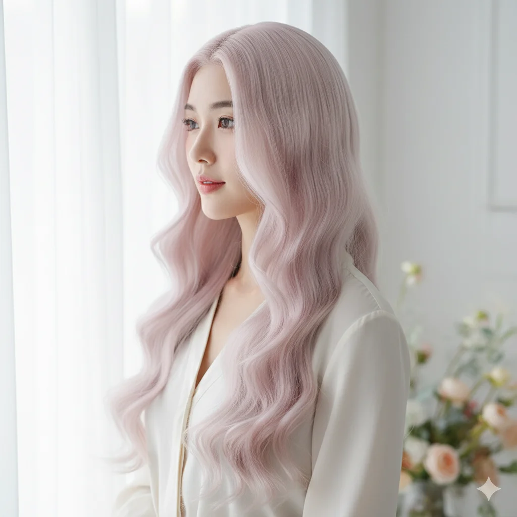 Ashely لوليتا شعر مستعار الوردي للنساء ساكورا الوردي لطيف بيروكات صناعية 26 بوصة طويلة الجسم شعر مستعار متموج تأثيري عقال شعر مستعار 가pal