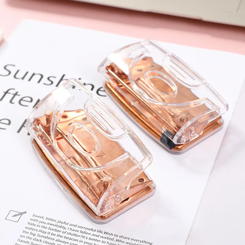 

2023 Transparent Rose Gold 3 hole punch hole paper puncher golden decorative metal hole puncher drip irrigation hole punch tool