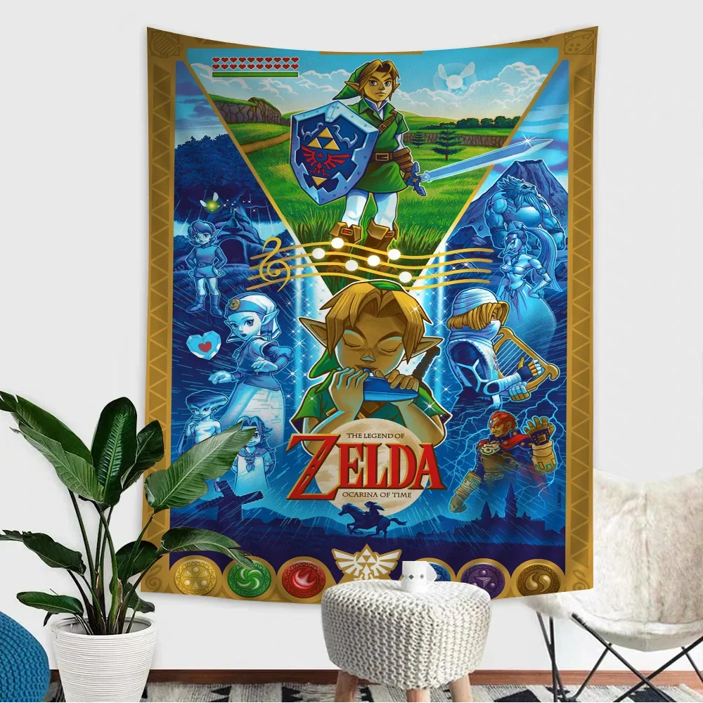 Z-Zeldas Link Legend Video Game Chart Tapestry for Living Room Home Dorm Decor Art Home Decor