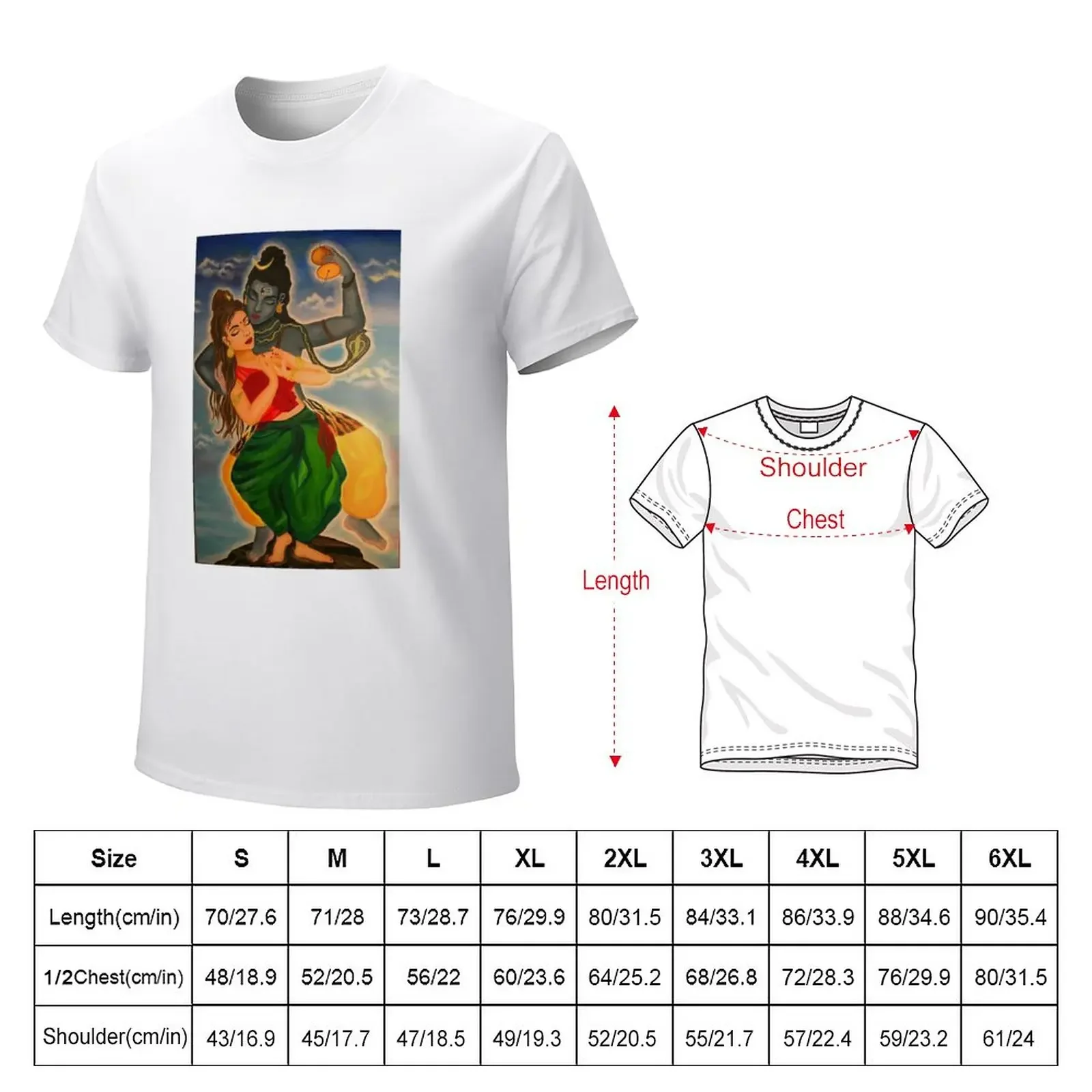 Shiva and Parvati Dance painting T-Shirt for a boy oversizeds quick-drying funny t shirts for men