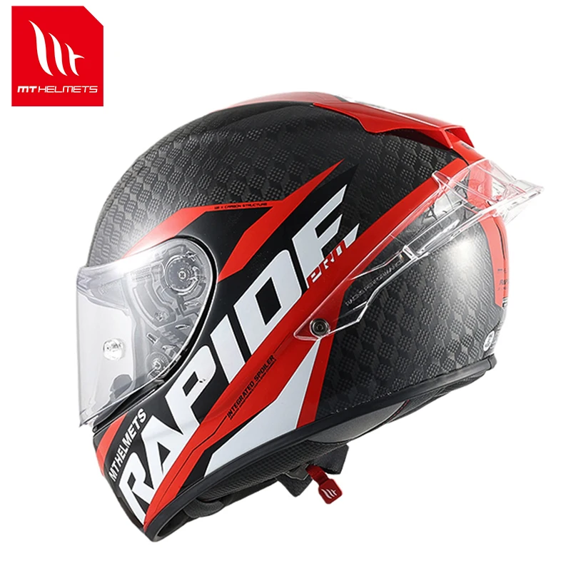 MT Capacetes Leves Capacete de Motocicleta RAPIDE PRO CARBON Material Original Full Face Off Moto DOT ECE com Forte ABS Shell