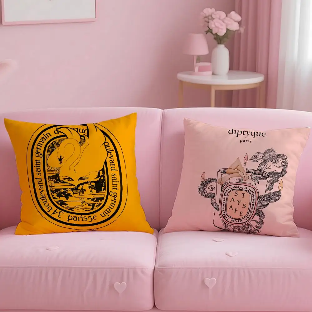 Classic Fragrance Brand Diptyque Cushion Cover Soft & Easy-Wash Pillow Case – Versatile for Couch, Bed, Travel and Office