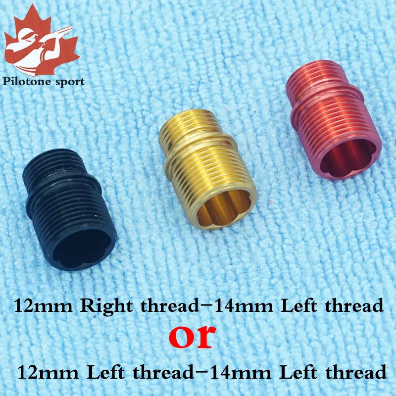 

Outer Tube Metal Thread Adapter 12mm CW To 14mm CCW Pipe Conversion Thread Bicycle Black Red Gold