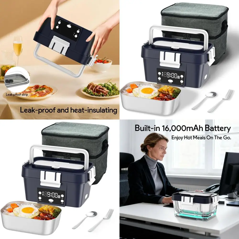 

Портативный перезаряжаемый электрический подогреватель пищевых продуктов, 6,75 чашек, 212 ° F, идеально подходит для офиса, путешествий, на открытом воздухе