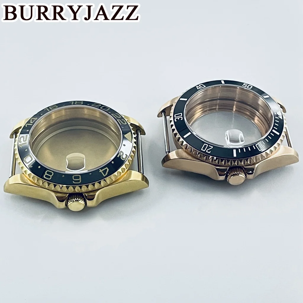 BURRYJAZZ 38 มม.NH35 NH36 NH34 NH38 NH70 NH72 ETA2824 PT5000 SUB GMT Diver CaseนาฬิกาSapphireแก้วเซรามิคBezel