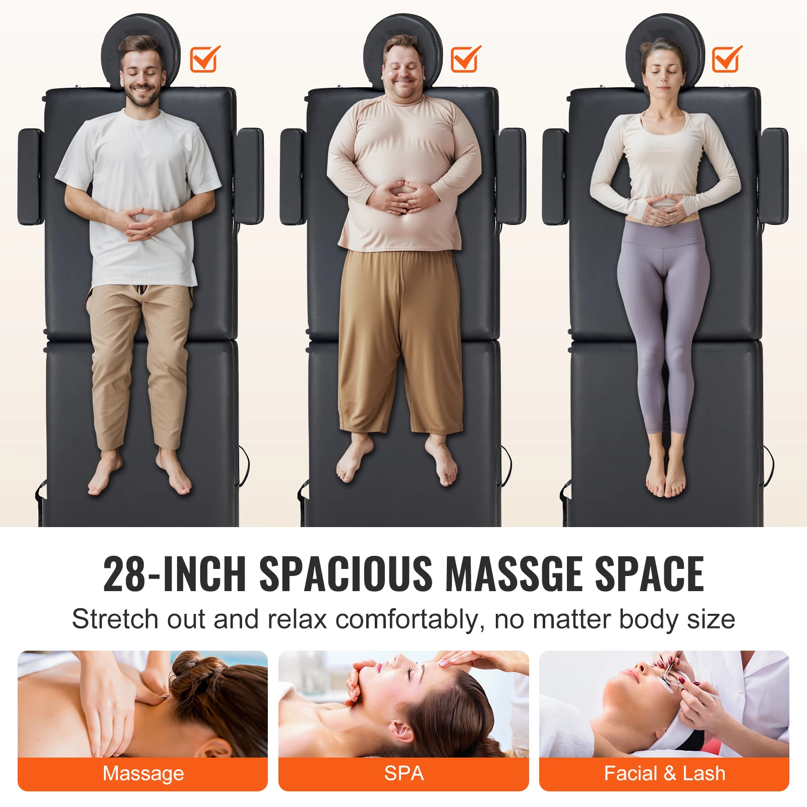 طاولة تدليك محمولة قابلة للطي وخفيفة الوزن وقابلة للتعديل وسرير وشم لصالونات التجميل لمركز التدليك والمنتجعات الصحية والعيادة المنزلية والجمال #3