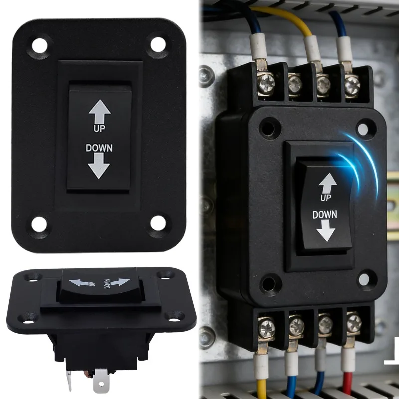 

Реверсивный переключатель полярности 12 В, 30 А, разъем питания для автофургона, переключатель для 5-го колеса DaierTek, вверх вниз, мгновенные переключатели обратной полярности