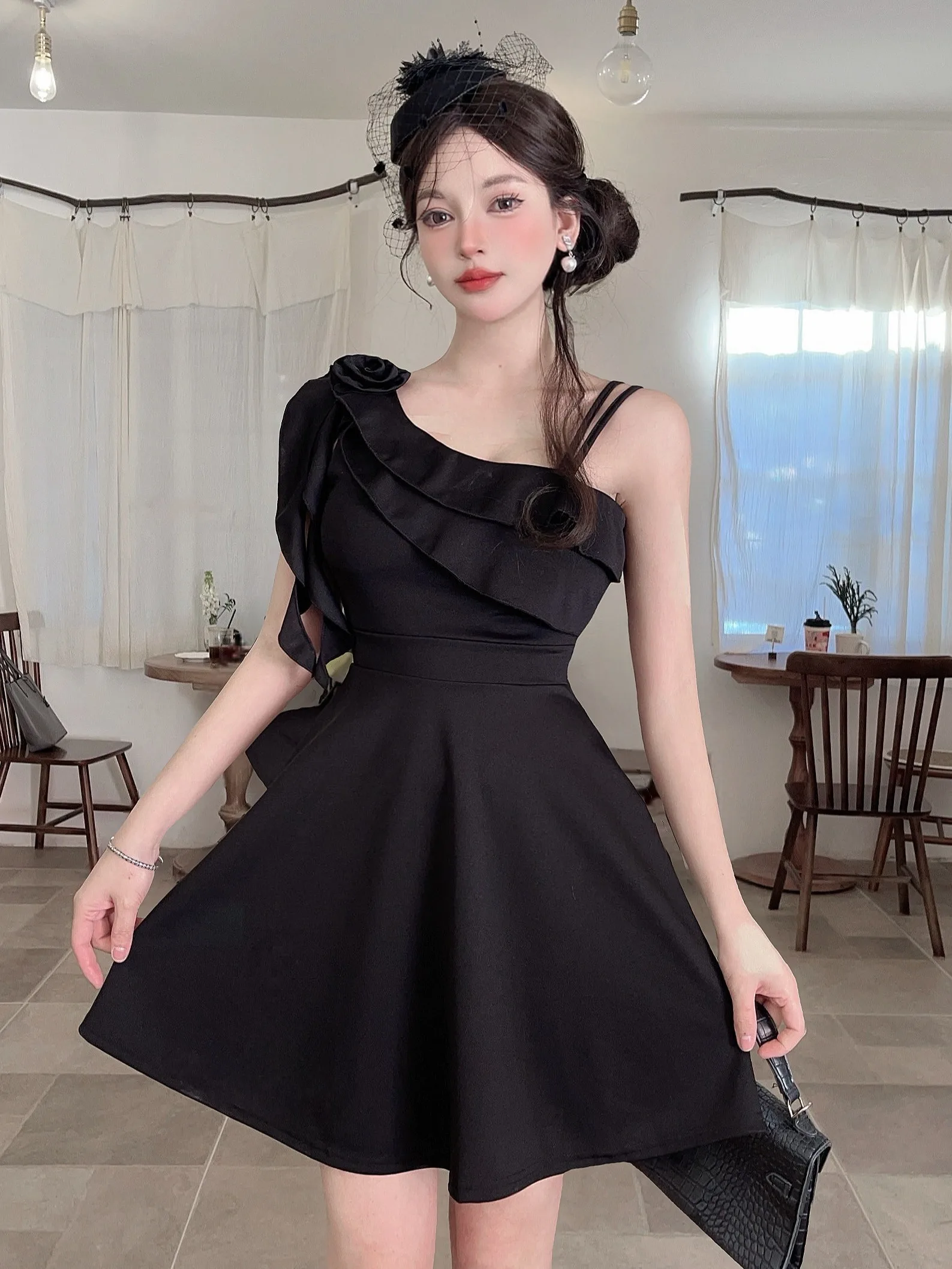 

Pure Desire Sweet Oulder Strap Dr Женская юбка с высокой талией и высокой талией, сексуальный Sle, весна, лето, осень, белый цвет