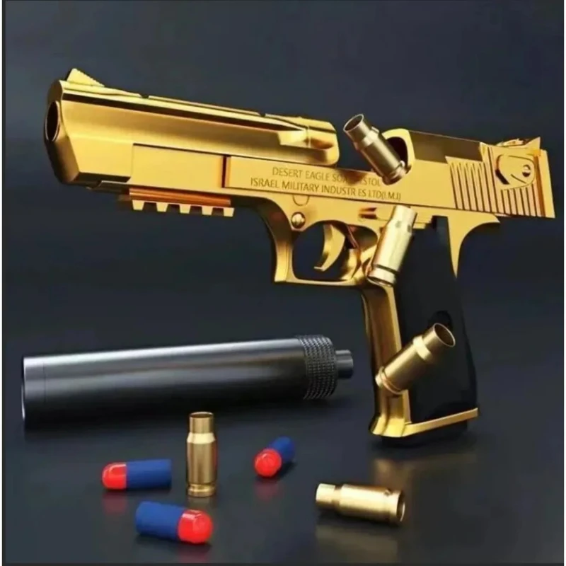 Pistola Giocattolo Desert Eagle con Espulsione del Bossolo, Pistola Airsoft con Proiettili in Schiuma Morbida, Arma per Giochi di Tiro all'Aperto, Regalo di Halloween e Compleanno