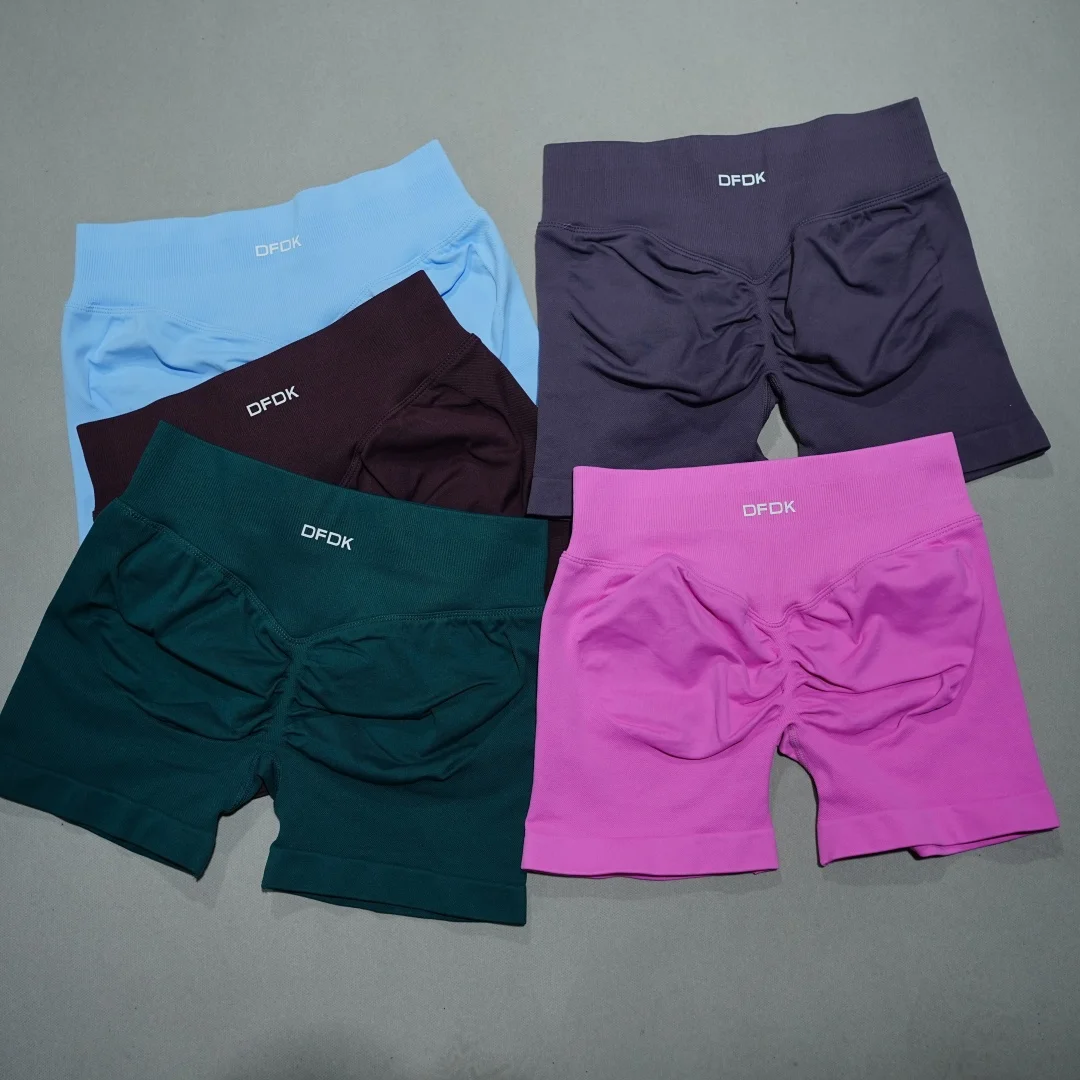 DFDK Hot Sale Women 4.5 Inch Yoga Biker Shorts High Rise Butt Lifting Scrunch Booty Squat Proof Quick Dry Jogging Sport Shorts