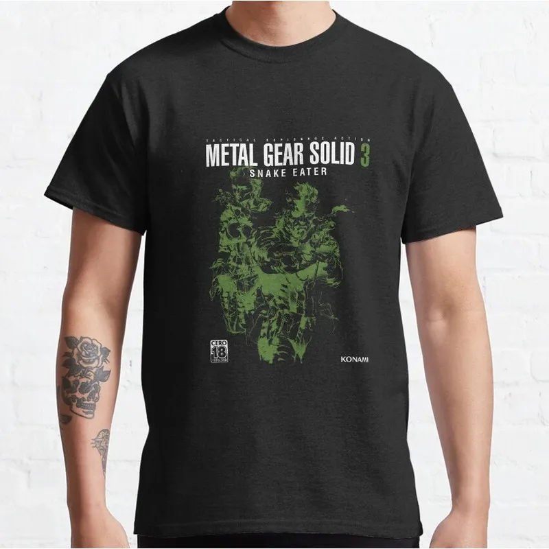 Metal Gear Solid MGS Game Print T‑Shirt Unisex Cotton Short Sleeve O‑Neck Tees Tactical Espionage Casual Streetwear Gamer Tops