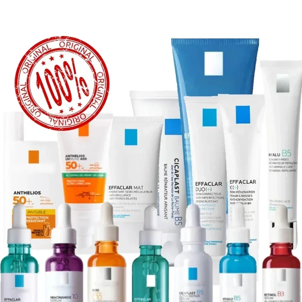 Colección de productos originales para el cuidado de la piel, suero Effaclar 30ml/protector solar 50ml/limpiador 200ml/vitamina C 40ML/crema para ojos RETINOL 30ml