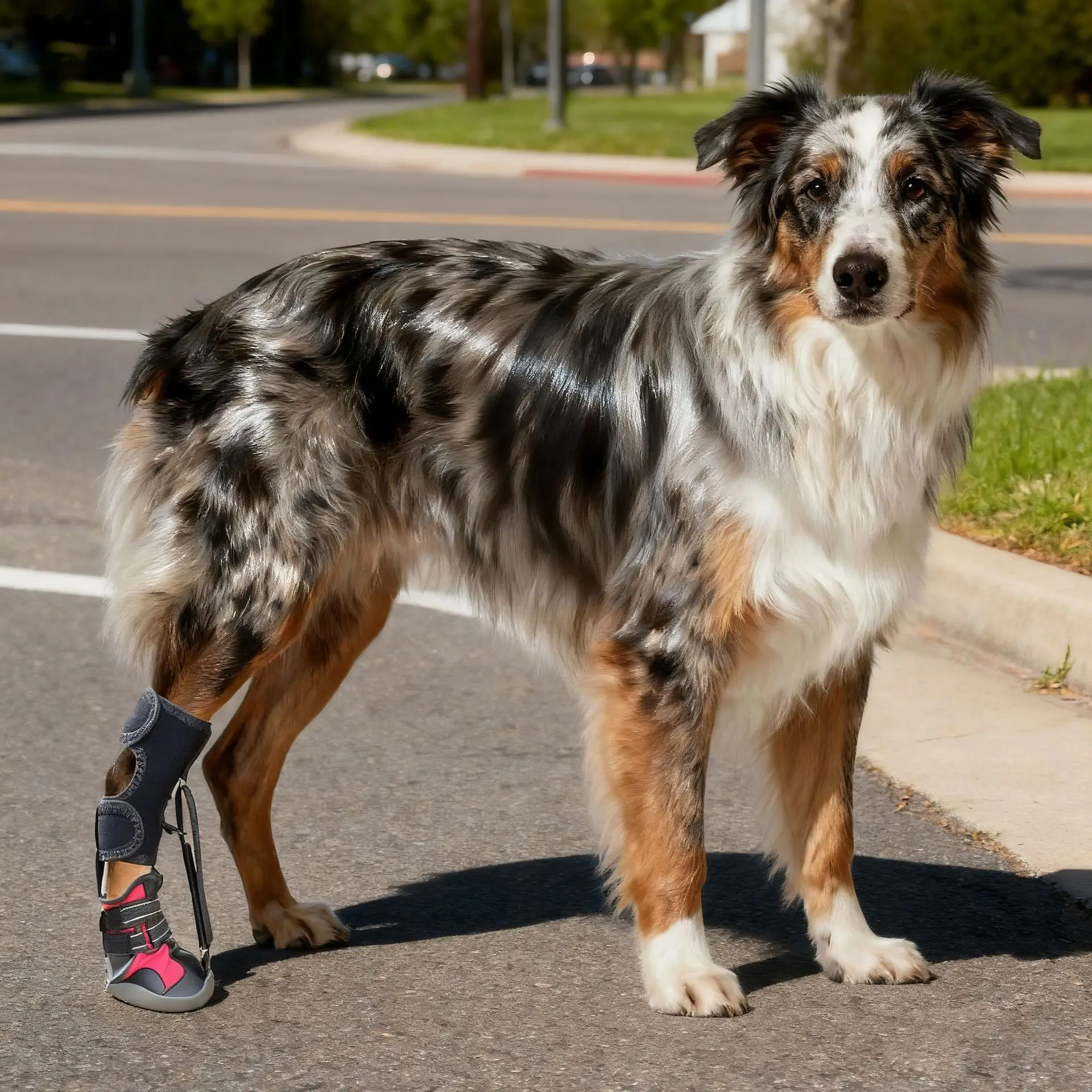 Spring and Autumn pet dog shoes are anti fouling and wear-resistant hard soled dog shoes with gold fur foot protectors that are - view 4