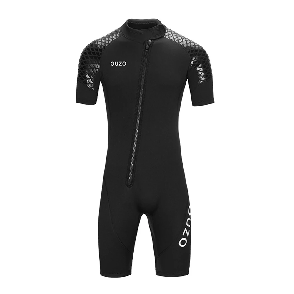 

3Mm Neopreen Wetsuit Een Stuk Korte Mouwen Shorts Rits Verdikte Warme En Koude Proof Snorkelen surfen Wetsuit