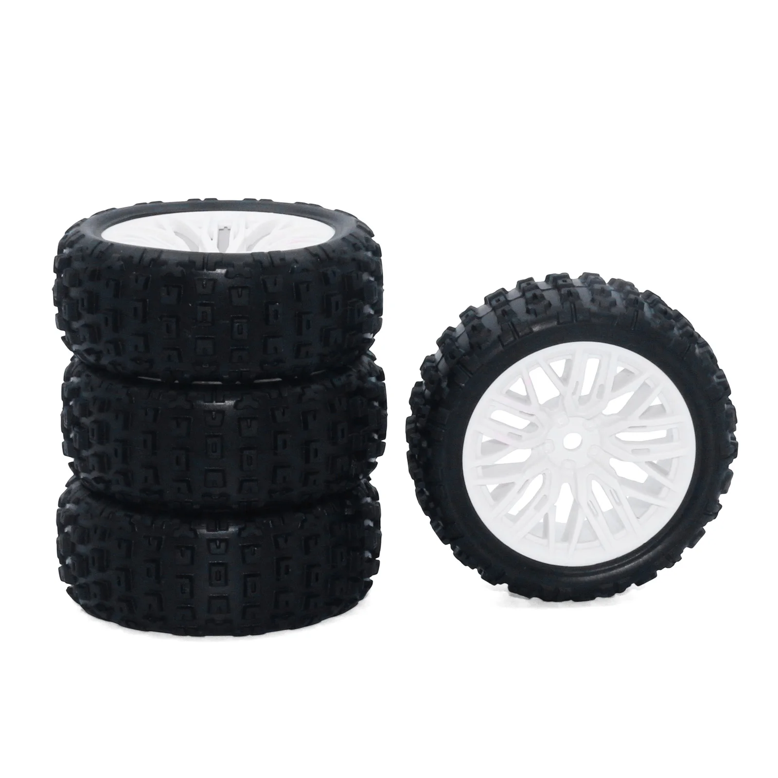 Arrma Typhon Grom/Tamiya Tt02/camión de recorrido corto, neumáticos Rc universales a escala 1/18, paquete de 4, neumáticos de goma de 69mm, piezas de mejora DIY