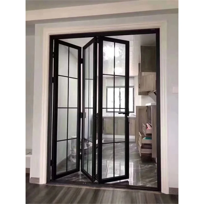 custom.Modern Aluminium Polycarbonate Sliding Door Commercial Shops Accordion Folding Design Easy to Install
