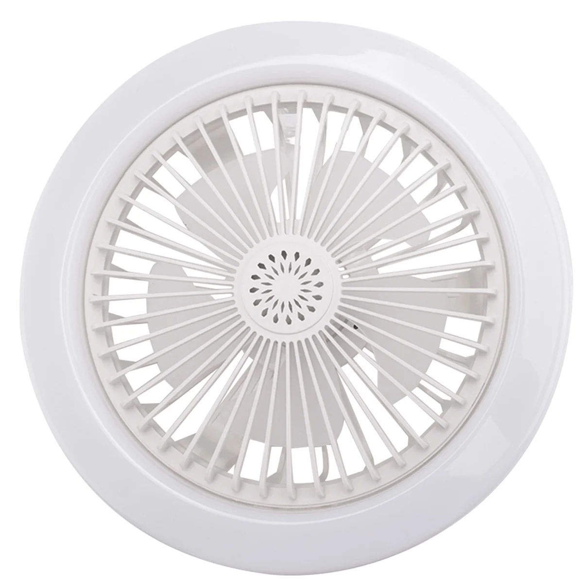 Mini Ventilateur de Plafond avec Lumières, Ventilateur Électrique Caché, Support de Lampe à Cardan (Blanc)