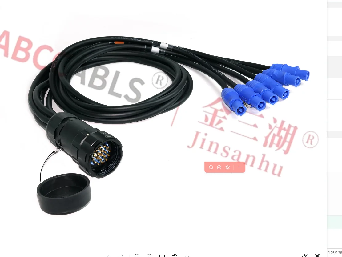 19 PIN SOCAPEX 6 Channel Blue PowerCON Connectors Breakout Cable PVC 1.5m Length Oxygen-Free Computer Home Theater DVD Player