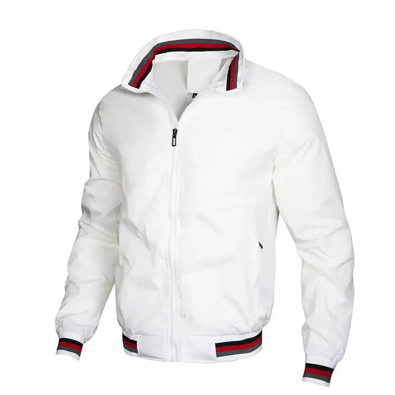 Spring Autumn Men's Color-coded Casual Trendy Loose Stand Collar Long Sleeve Simple Basic Loose Jackets Male Clothes Coats Tops