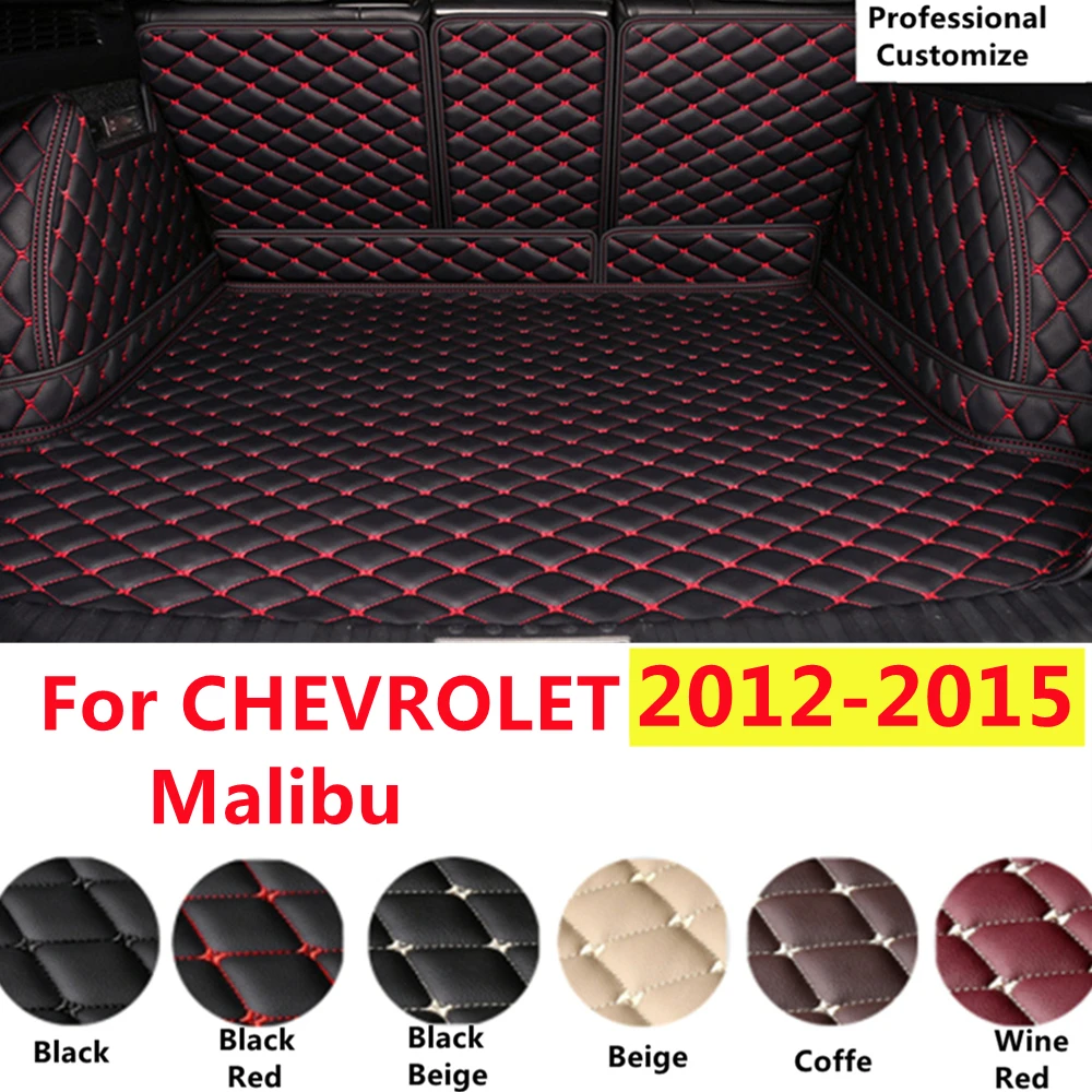 SJ Full Set Custom Fit For CHEVROLET Malibu 2015 14-2012 Auto Fittings Car Trunk Mat Tail Boot Tray Liner Rear Cargo XPE Leather