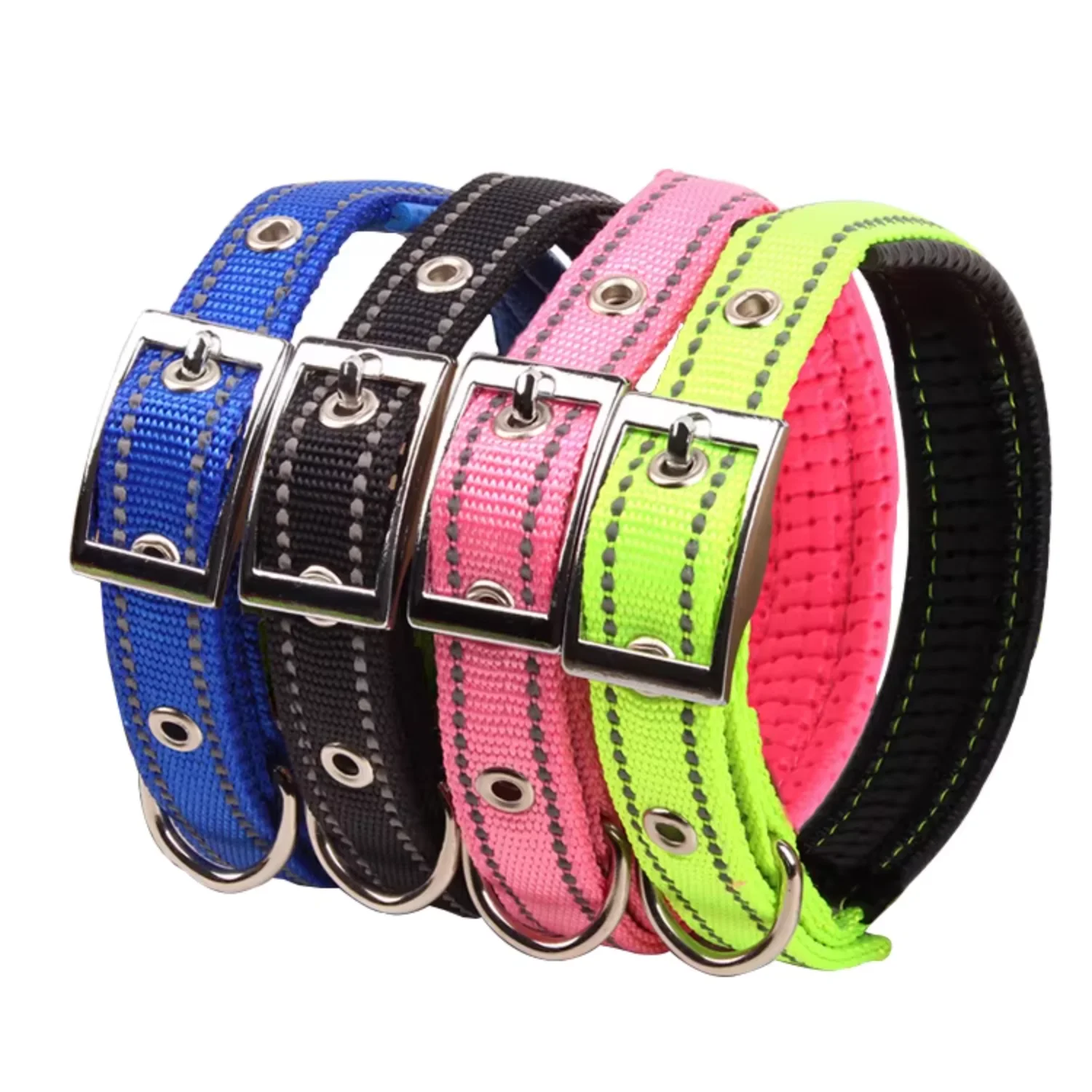 Amaz  Seller Adjustable Reflective Pet Dog Collar for Pet Dog harness Accesorios perro Dog accessories Tactical dog harness Flea