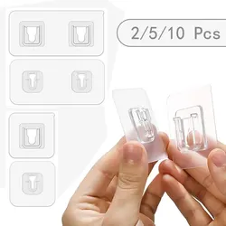 2/5/10pcs/Set Acrylic Adhesive Non-trace Hook Double-sided Sticker Button Closure For Shelving Hanging