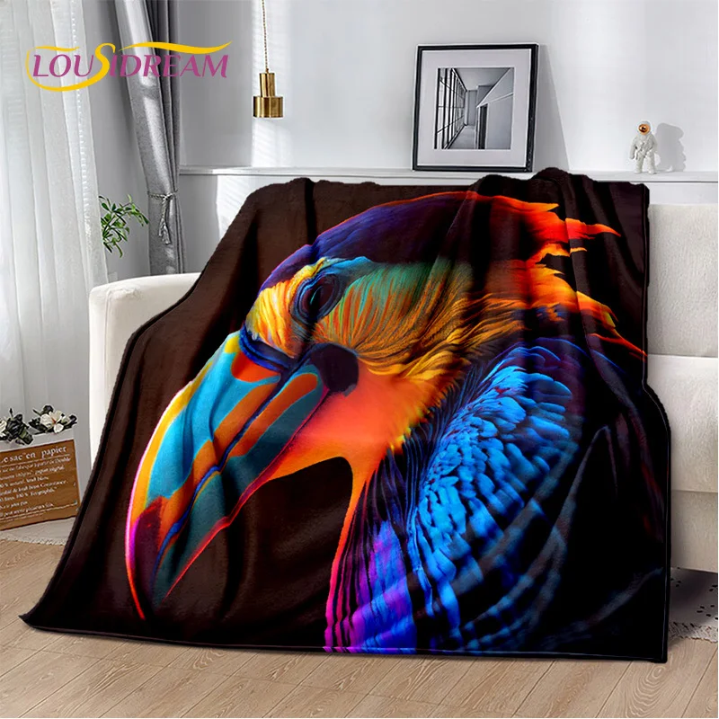 Dream Colorful Parrot Macaws Budgerigar Bird coperta, coperta morbida per la casa camera da letto divano letto Picnic Office Travel Cover Kid