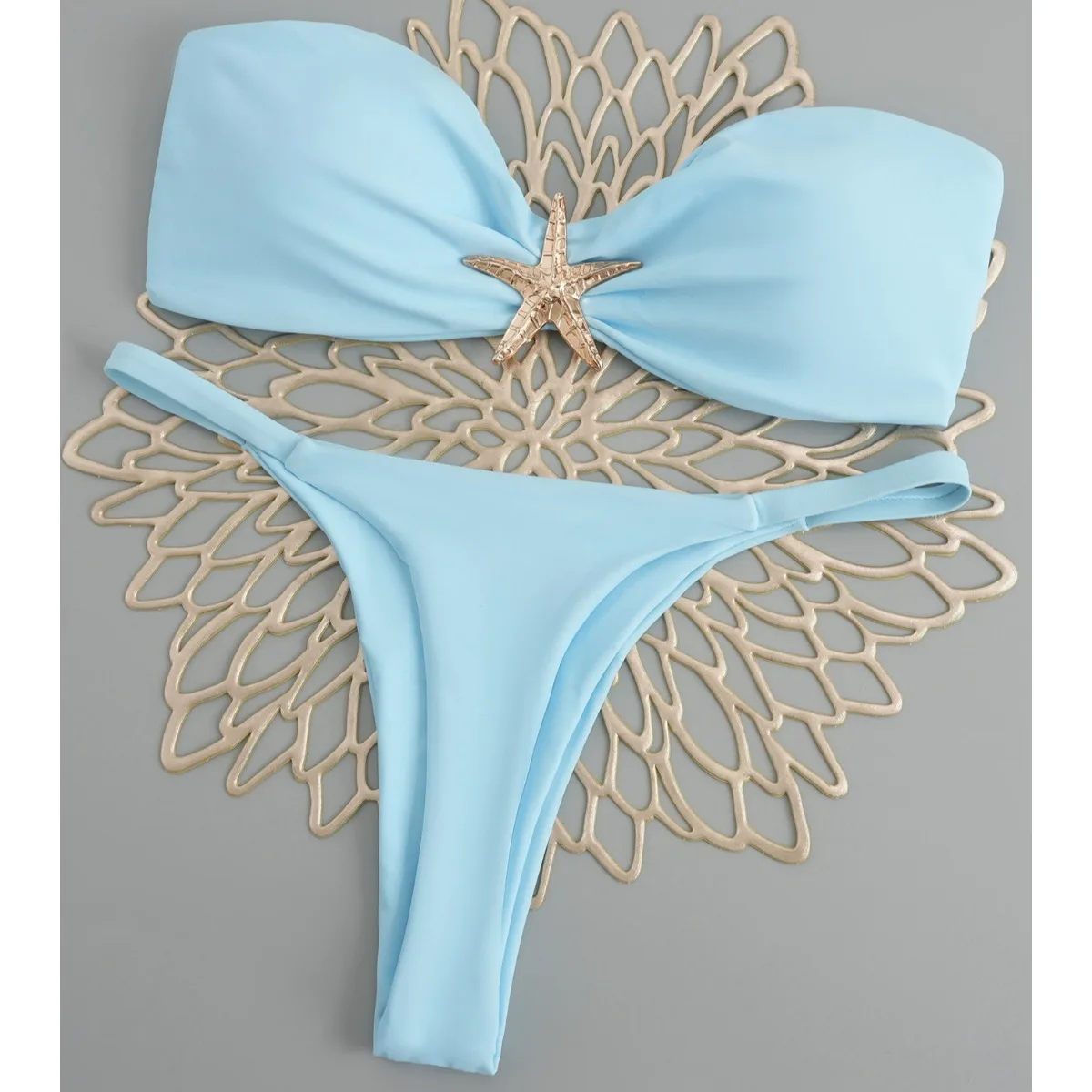 2026 반다우 비키니 세트 블랙 화이트 폴카 도트 2피스 수영복 여성 프린트 삼각형 수영복 해변 휴가 수영복 여성용