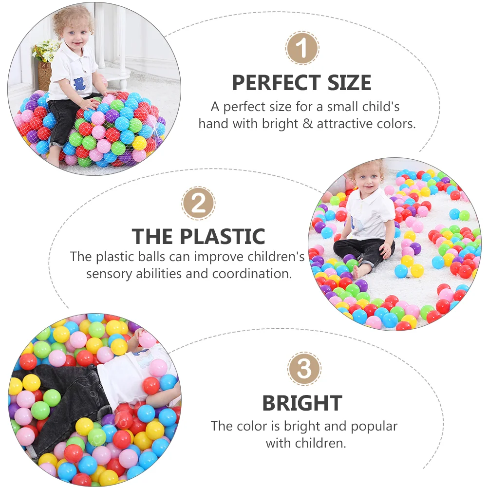 50 pezzi di plastica sensoriale casetta da gioco oceano giocattolo in plastica colorata oceano gioca perfetta per la tenda da box per bambini