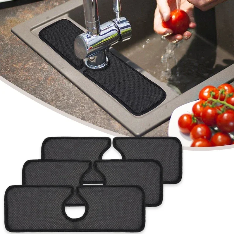 Water Absorption Kitchen Sink Mat Bathroom Faucet Splash Catcher Washbasin Counter Absorbent Pads Toilet Room Water Prevent Mats