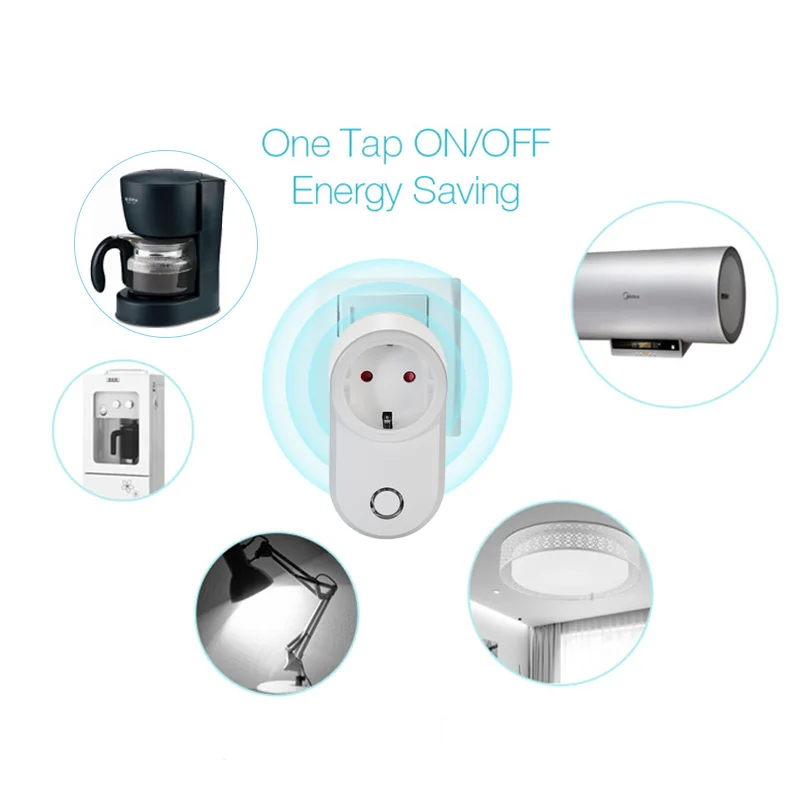 무선 원격 제어 스위치 전기 소켓 EU FR 범용 플러그 433 Mhz 220v 스마트 스위치 15A 전기 콘센트 빛