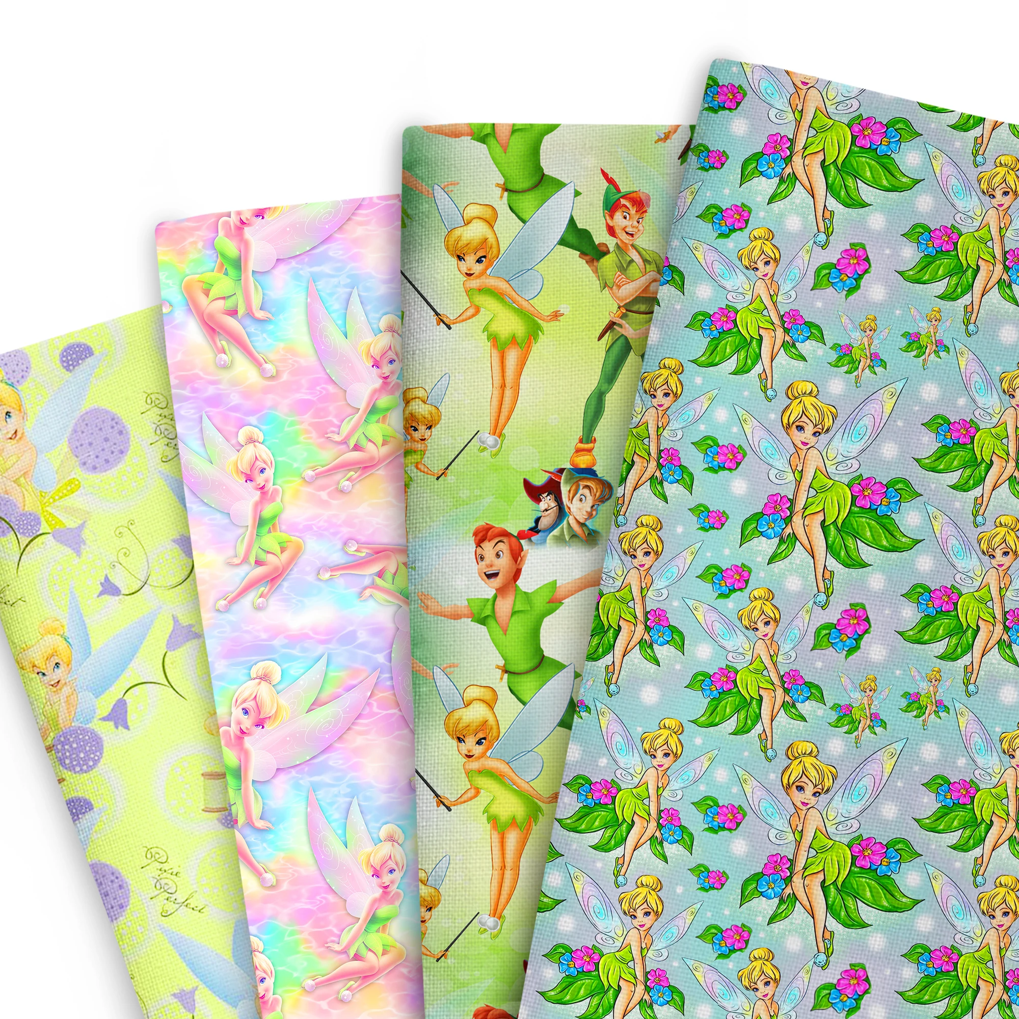 

Disney Princess Tinkerbell Patchwork Polyester Cotton Fabric Tissue Sewing Quilting Fabrics Needlework Material DIY Handmade