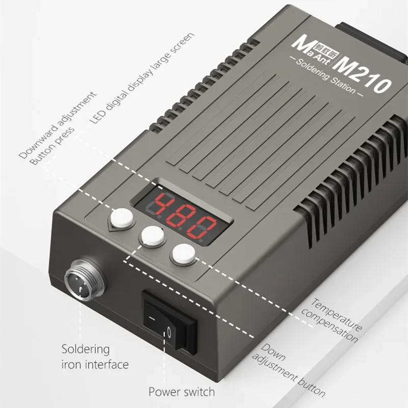 MaAnt M210 납땜 스테이션 LED 디지털 디스플레이 휴대 전화 수리 자동 수면 빠른 가열 PCB 용접 재 작업 스테이션