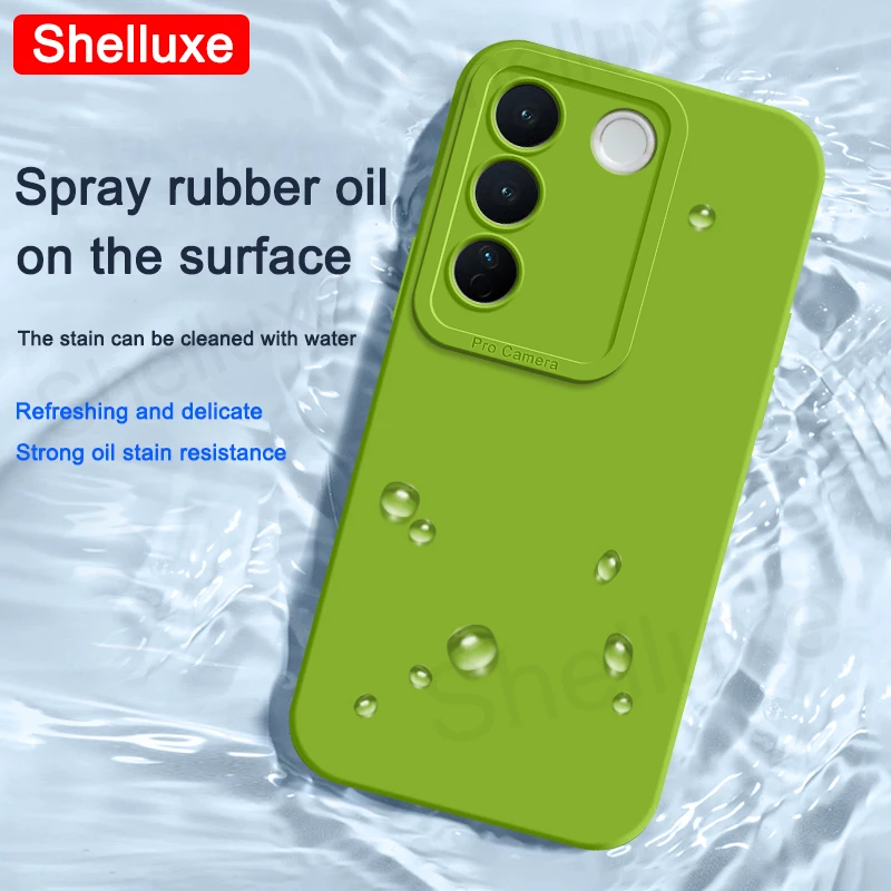 For VIVO V27 Pro Case Shelluxe Square Liquid Silicone Soft Cover For Vivo V27 V27Pro VivoV27 Pro Global Shockproof Phone Cases