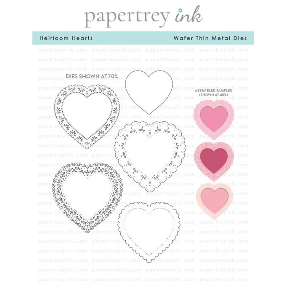 

Heirloom Hearts Die Cutting Dies Embossing Scrapbook Papercutting Greeting Cards Knife Mold Decorative Happy Valentines Crafts