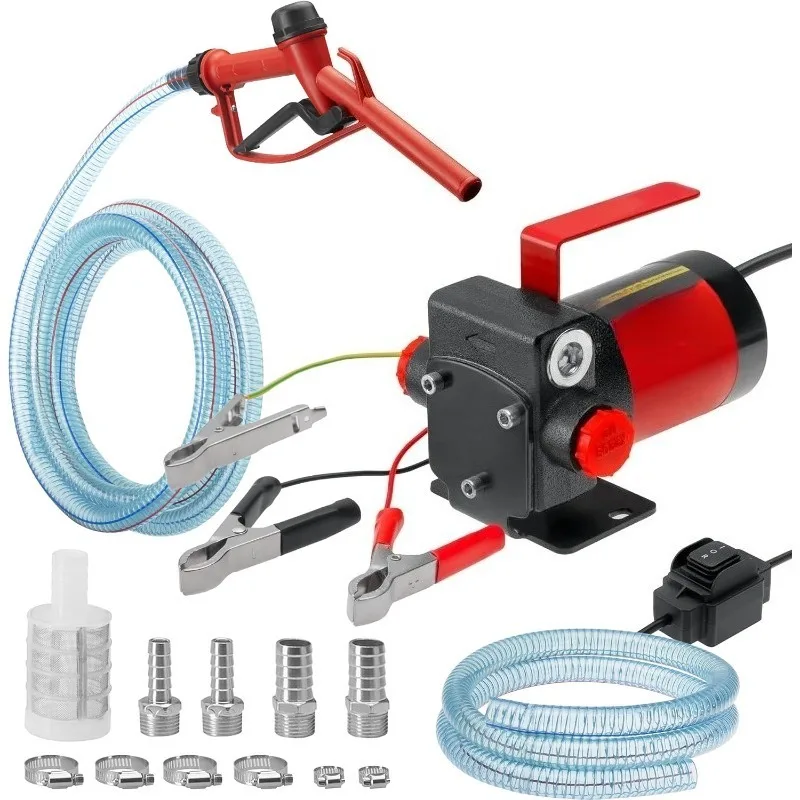 

12V DC Fuel Pump Kit, Self-priming Fuel Transfer Pump, Reversible Pumping, Overheat Protection, Explosion-proof, Suitab