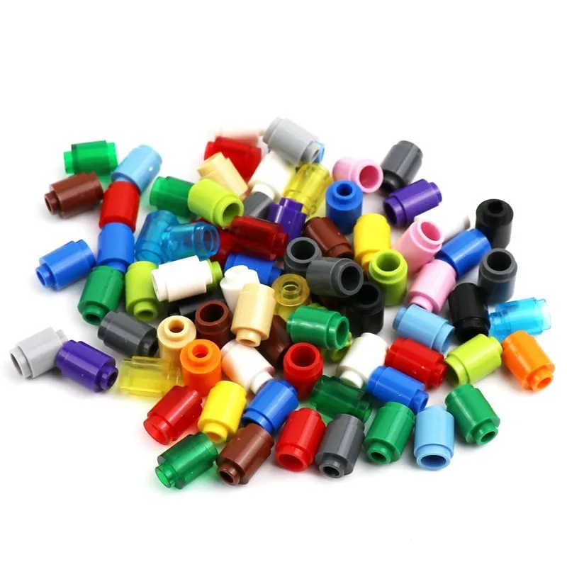 100 Stück Bausteine MOC Runde Zylindersteine 1 x 1 Kinderspielzeug Bausteine Teil 3062 City Friends Steine Zubehör