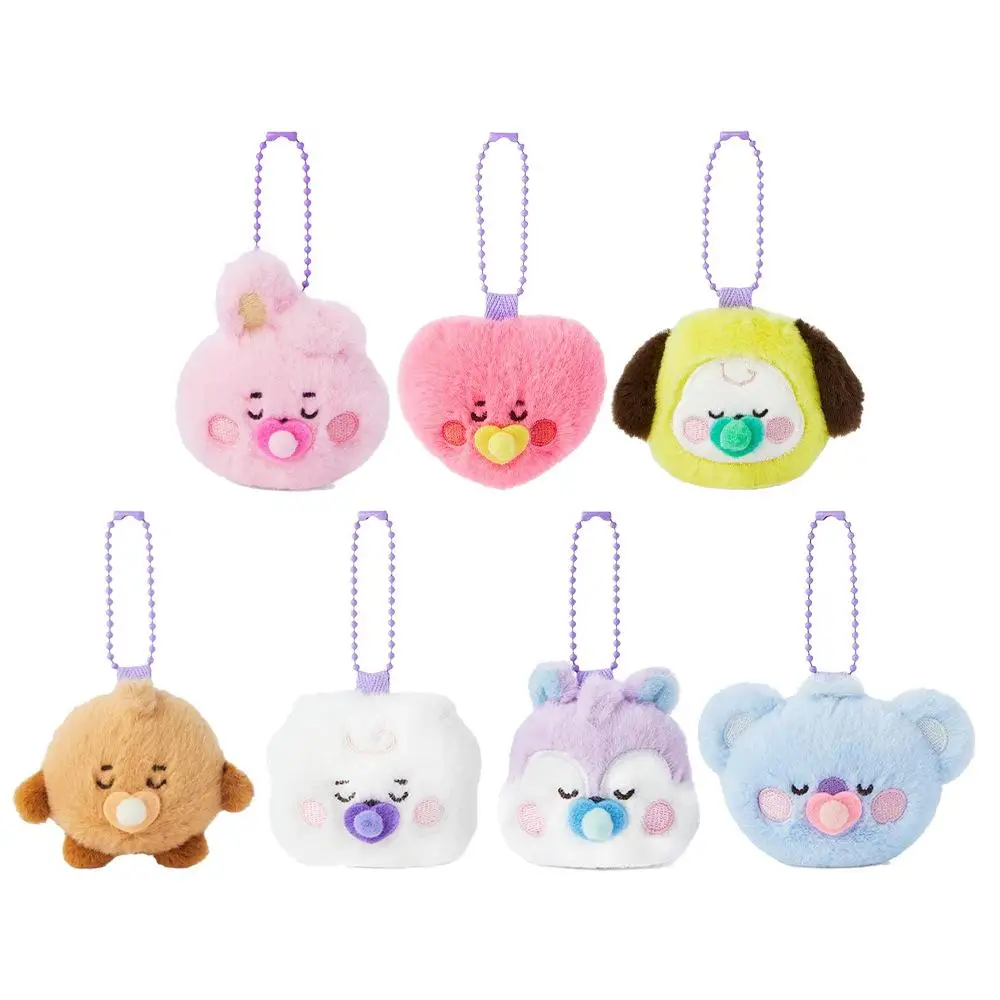 Kawaii BT21 Hobby Tata Rj Chimmy Cooky Shooky Mang Koya Cartoon Pacifier-Shaped Plush Pendant Bag Pendant