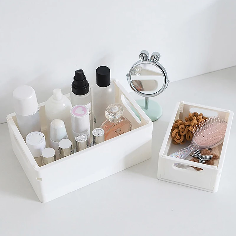 صندوق تخزين بلاستيكي قابل للطي ، صندوق قابل للطي ، سلة حاوية مستحضرات تجميل ، حامل سطح مكتب ، استخدام منزلي ، مكتب مدرسة