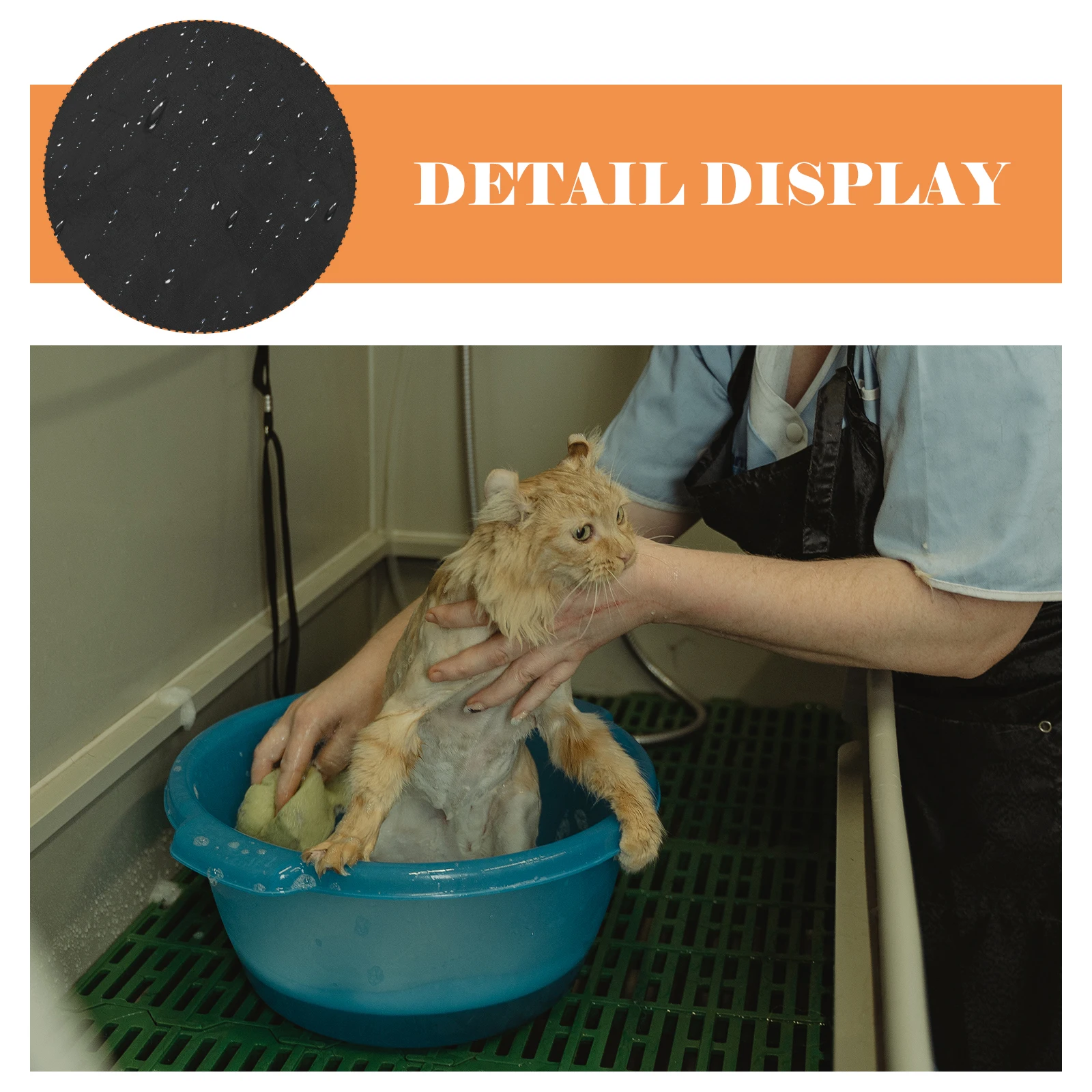 

Waterproof Pet Cosmetologist Clothes Black Size L Nylon Grooming Apron Uniform Suitable for Pet Salon Bath Nail Cutting Hair