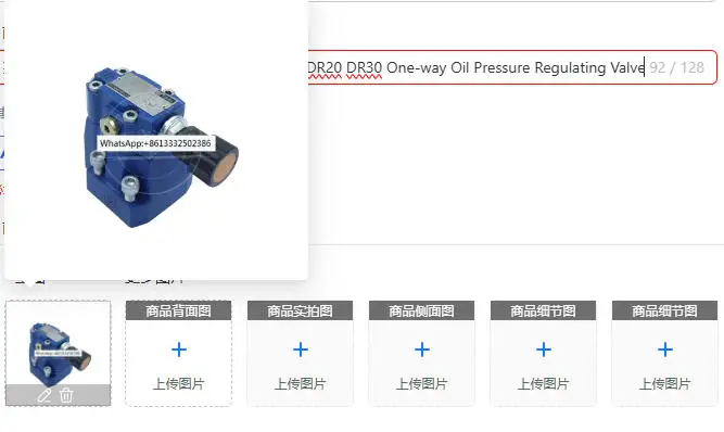 

Hydraulic Pilot Pressure Reducing Valve DR10 DR20 DR30 One-way Oil Pressure Regulating Valve