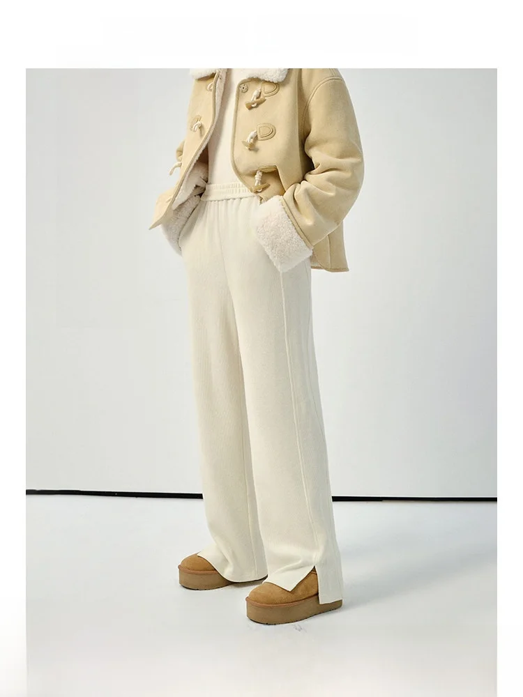 

Rui plus Size Straight Leg Casual Pants High Waist Trousers for plus Size Women Winter Loose Fit Long Pants